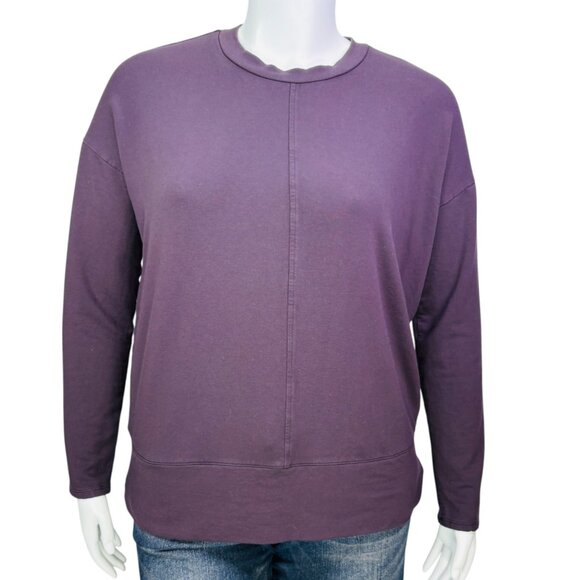 J. Jill Wearever Womens Large Purple Long Sleeve Knit Pullover Top Comfort Loung - Picture 2 of 12